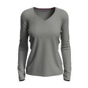 Stedman Claire V-neck Long Sleeve Gråmelerad ringspunnet bomull Large ...