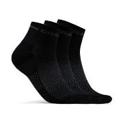 Craft Strømper 3P Core Dry Mid Socks Svart nylon Str 37/39