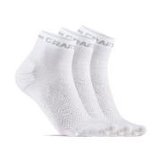 Craft Strømper 3P Core Dry Mid Socks Hvit nylon Str 34/36