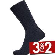 Egtved Strømper Wool No Elastic Rib Socks Marine Str 40/45