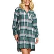 Damella Flannel Nightshirt Grønn Mønster bomull Small Dame