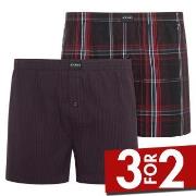Jockey 2P Woven Boxer Shorts Rød bomull Large Herre