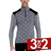 Dovre Half Zip Jacquard Baselayer Grønn Mønster ull Medium Herre