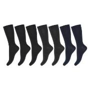 Decoy Strømper 7P Organic Cotton Socks Svart/Blå Strl 37/41 Dame