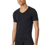 Schiesser Premium Cotton V-neck Shirt Svart bomull Medium Herre