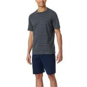 Schiesser Casual Essentials Short Sleeve Pyjama Grå bomull Small Herre