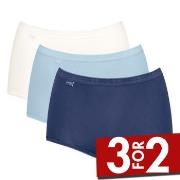 Sloggi Truser 3P Basic Plus Maxi Colored Marine/Blå bomull 44 Dame