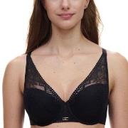 Chantelle BH Origins Lace Lightweight Plunge Bra Svart nylon F 75 Dame