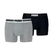 Puma 2P Everyday Placed Logo Boxer Svart/Grå bomull Medium Herre