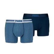 Puma 2P Everyday Placed Logo Boxer Jeansblå bomull Small Herre