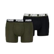 Puma 2P Men Everyday Basic Boxer Svart/Grønn bomull Large Herre