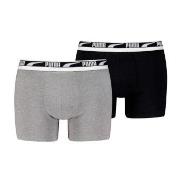 Puma 2P Men Multi Logo Boxer Svart/Hvit bomull Small Herre