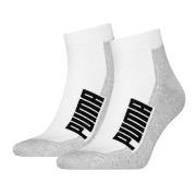 Puma Strømper 2P BWT Cushioned Quarter Sock Hvit Str 39/42