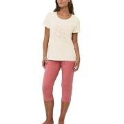 Triumph PK 02 Capri Pyjama Set Rosa/Beige bomull 42 Dame