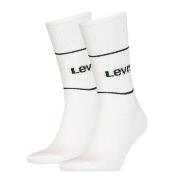 Levis Strømper 2P Organic Cotton Sock Hvit/Svart Str 39/42