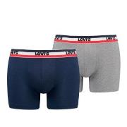 Levis 2P Sportswear Logo Base Boxer Blå/Grå bomull X-Large Herre