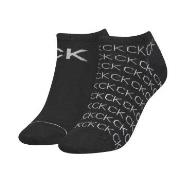 Calvin Klein Strømper 2P Callie Sneaker Logo Sock Svart Str 40/46 Dame