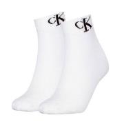 Calvin Klein Strømper 2P Women Monogram Quarter Socks Hvit Str 35/38 D...