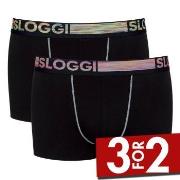 Sloggi 2P Men GO ABC Natural Hipster Briefs Svart bomull Medium Herre