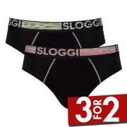 Sloggi 2P Men GO ABC Natural Midi Briefs Svart bomull Small Herre