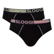 Sloggi 2P Men GO ABC Natural Midi Briefs Svart bomull X-Large Herre