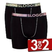 Sloggi 2P Men Go ABC Natural Shorts Svart økologisk bomull Small Herre