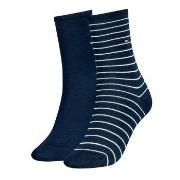 Tommy Hilfiger Strømper 2P Classic Small Stripe Socks Mørkblå Str 35/3...
