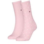 Tommy Hilfiger Strømper 2P Women Dot Sock Lysrosa Str 35/38 Dame