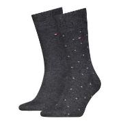Tommy Hilfiger Strømper 2P Men Dot Socks Mørkgrå  Str 43/46 Herre