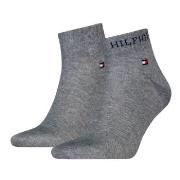 Tommy Hilfiger Strømper 2P Men Tab Quarter Socks Grå Str 39/42 Herre