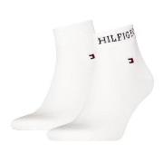 Tommy Hilfiger Strømper 2P Men Tab Quarter Socks Hvit Str 39/42 Herre
