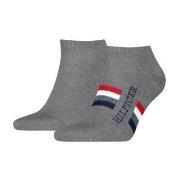 Tommy Hilfiger Strømper 2P Men Tab Sneaker Socks Grå Str 43/46 Herre