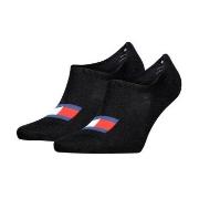 Tommy Uni TJ Flag Footie Socks Strømper 2P Svart Str 39/42