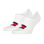 Tommy Uni TJ Flag Footie Socks Strømper 2P Hvit Str 39/42