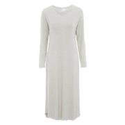 Damella Bamboo Plain Long Sleeve Nightdress Grå Bambus X-Large Dame