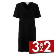 Damella Bamboo Short Sleeve Nightdress Svart Bambus Small Dame