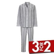 Damella Carl Long Sleeve Pyjamas Gråstripet bomull XX-Large Dame