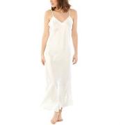 Damella Long Silk Nightdress Elfenben silke X-Large Dame