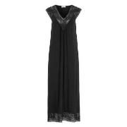 Damella Long Viscose Plain Sleeveless Nightdress Svart viskose X-Large...