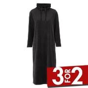 Damella Velour Cosy Dress Svart Large Dame