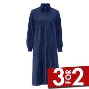 Damella Velour Plain Robe Marine XX-Large Dame