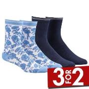 Damella Strømper 2P Bamboo Socks Marine/Blå Str 35/38 Dame