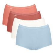 Sloggi Truser 4P Basic Plus Maxi Panty Blå/Oransje bomull 50 Dame
