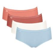 Sloggi Truser 4P Basic Plus Midi Color Blå/Oransje bomull 42 Dame