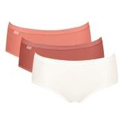 Sloggi Truser 3P Basic Plus Midi Colored Lakserosa bomull 38 Dame