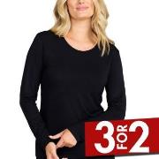 Damella Bamboo Long Sleeve Top Svart Bambus X-Large Dame