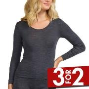 Damella Wool And Silk Long Sleeve Top Mørkgrå  ull 44 Dame