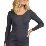 Damella Wool And Silk Long Sleeve Top Mørkgrå  ull 36 Dame