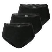 Schiesser Truser 3P Modern Lace Rio Midi Brief Svart bomull 38 Dame