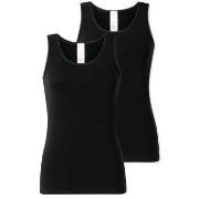 Schiesser 2P Modern Lace Top Svart bomull 36 Dame